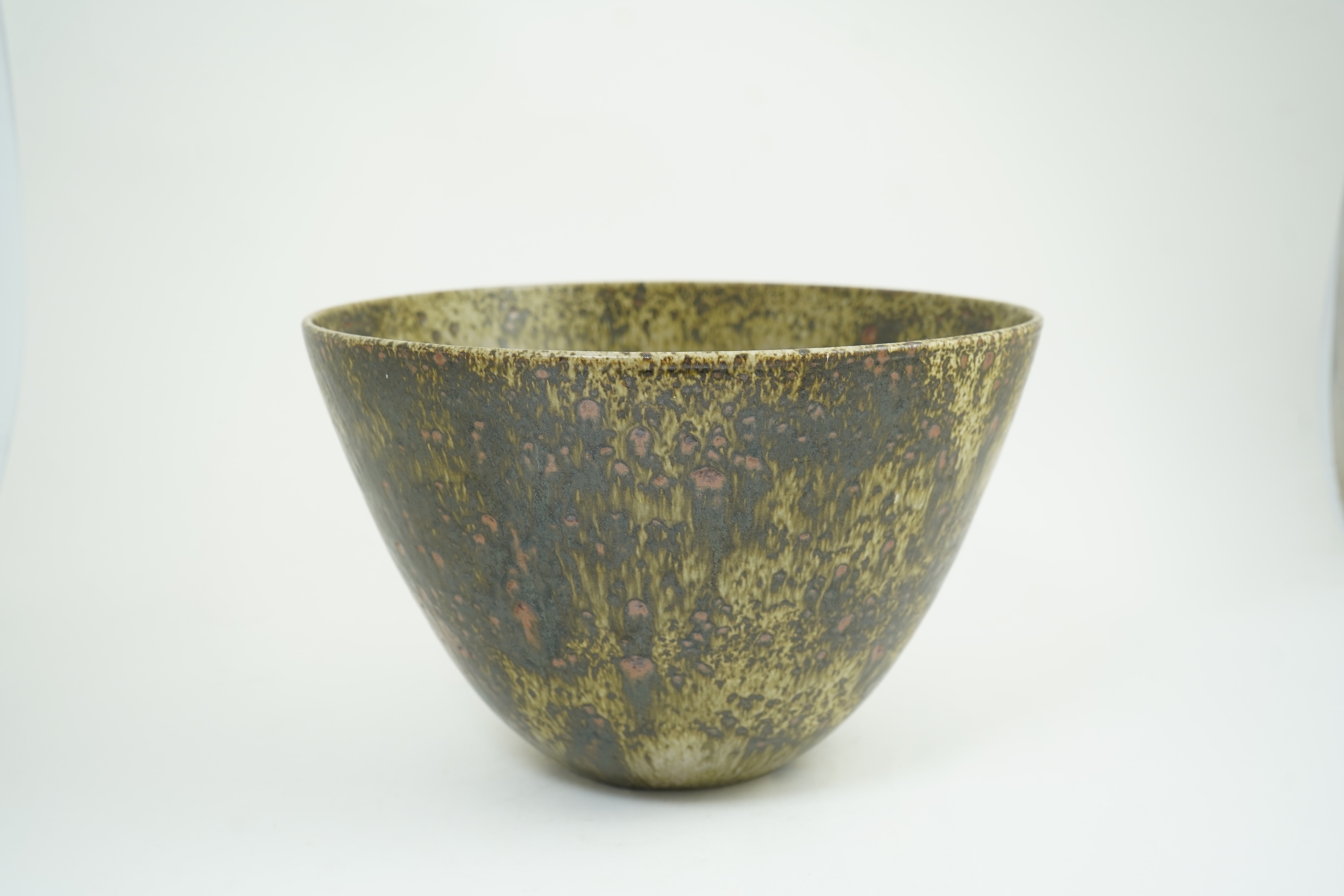 Poh Chap Yeap (Chinese/British, 1927-2007): A large deep dappled stoneware bowl